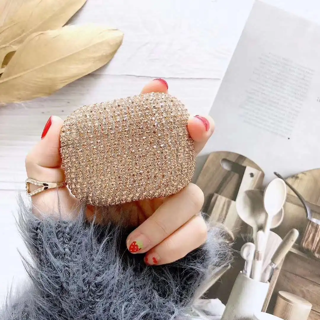 

For Airpods Pro Diamond Hard PC Leather Cover For Apple Air pods 3 Cases For Girl