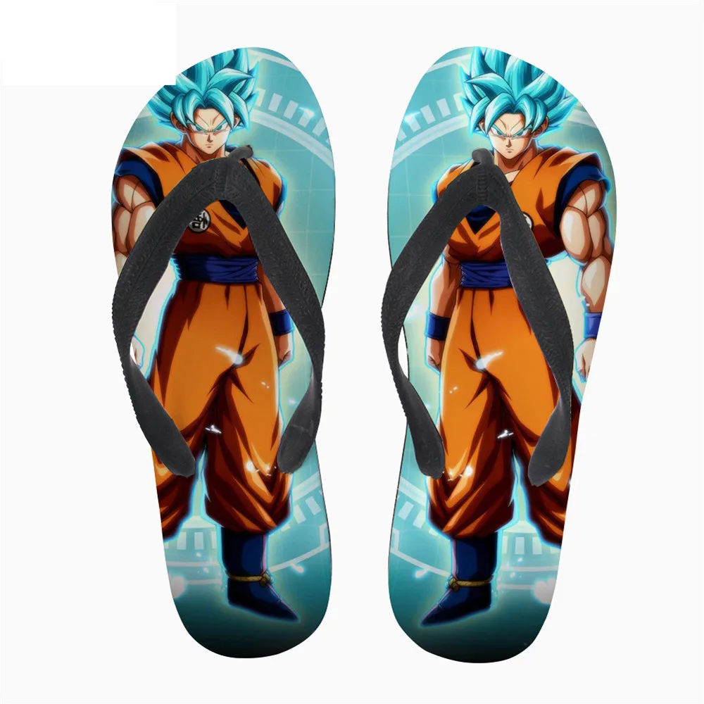 

Anime Dragon Ball Z Printed Female Rubber Slippers Flat Sublimation Custom Outdoor Walking Flip Flops, Customized color