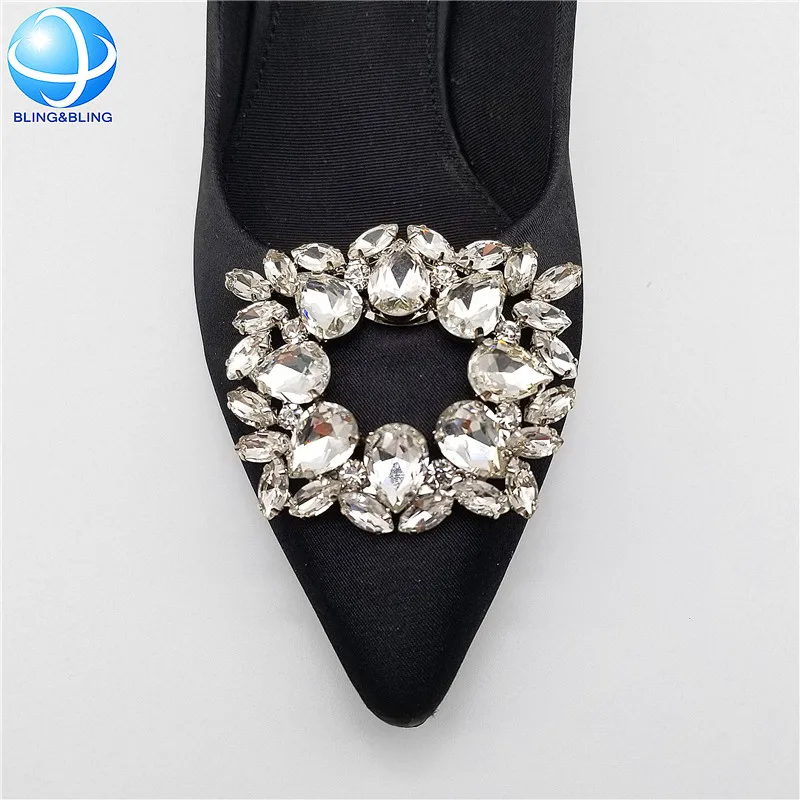 

Elegant Rhinestone Crystal Metal Shoe Clips Shoe Buckle for Wedding Party Decoration