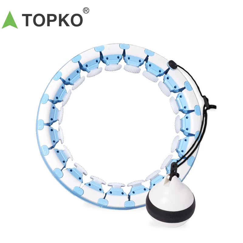 

TOPKO 24 Detachable Knots Smart Adjustable Weighted Hoolahoop Fitness Exercise Kids Adults Massage Hoola Hoops With Ball, Customized