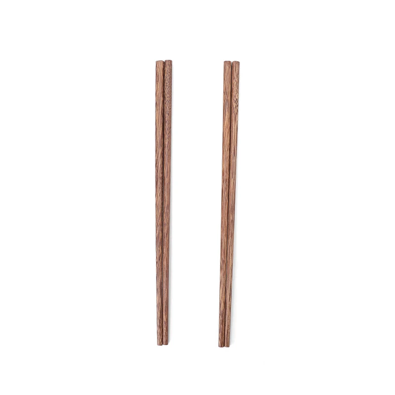 

natural chicken wing wood chopsticks set for family meals raw wood color non-slip chopsticks no paint no wax wood tableware, Brown