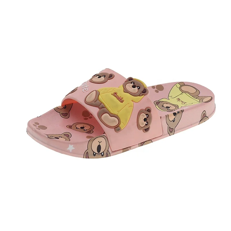 

New indoor slippers for women PVC slip on anti-skin adies shower slippers cartoon girls slides shoes casual women sandals, As picture