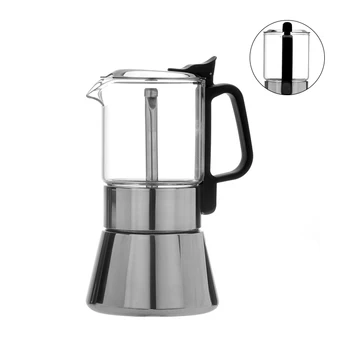 Fda 認証家庭食品グレード 304 ステンレス鋼のコーヒーエスプレッソ 2 カップパーコレーターガラスコンロ - Buy 2 カップ