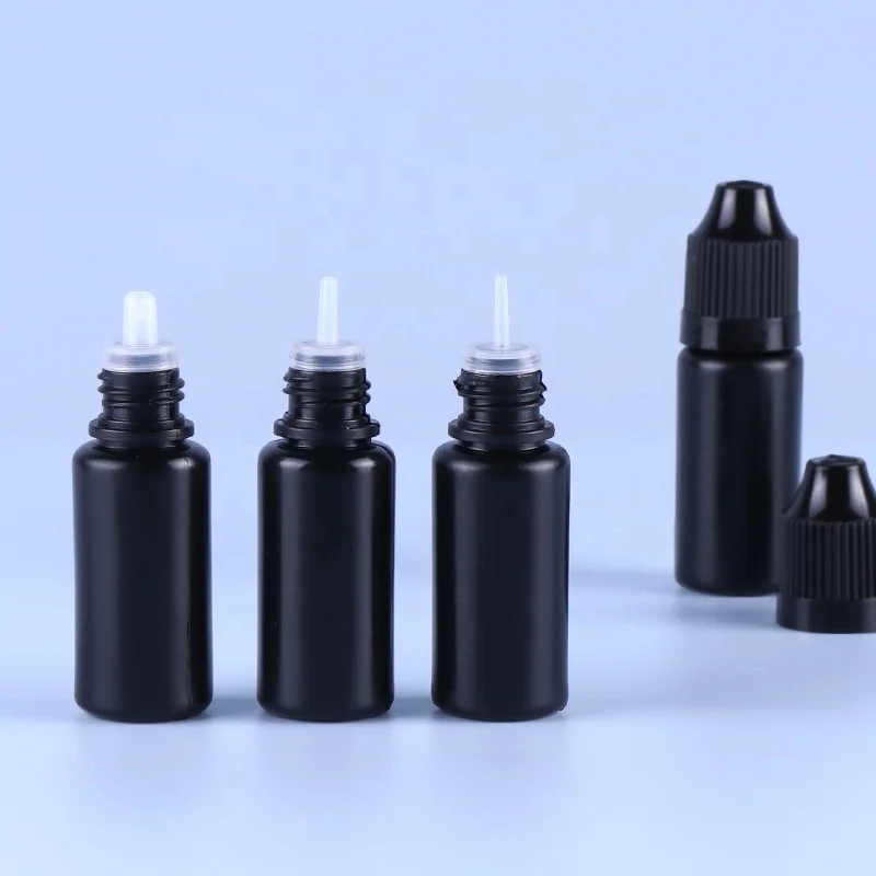 5ml 10ml 15ml 20ml 30ml  Black PE Ink Oil Eye Drop Plastic Squeeze Bottle Dropper Bottles