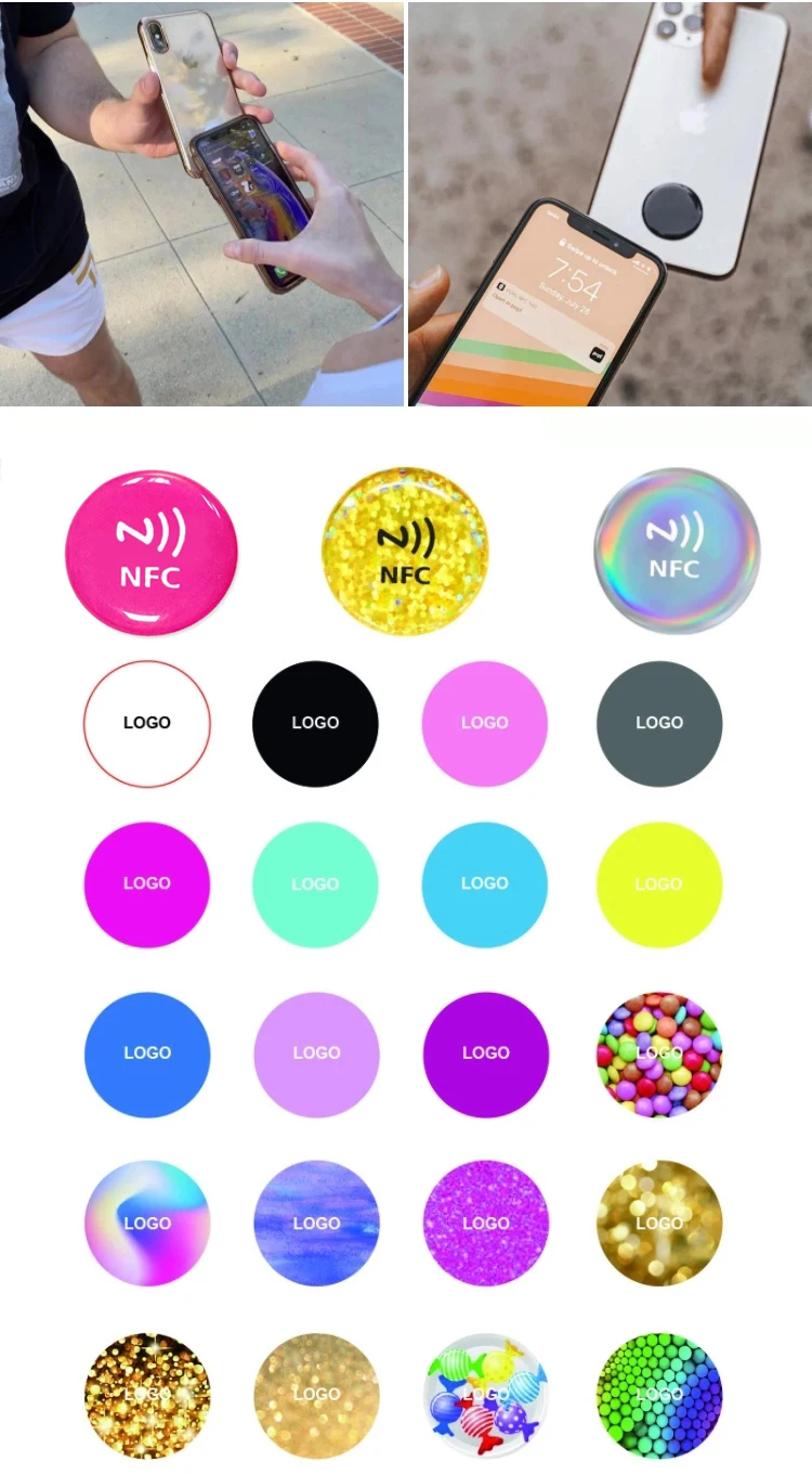 Rfid Nfc Epoxy Tag Social Media Custom Print Social Media Nfc Social Sticker Programmable Nfc