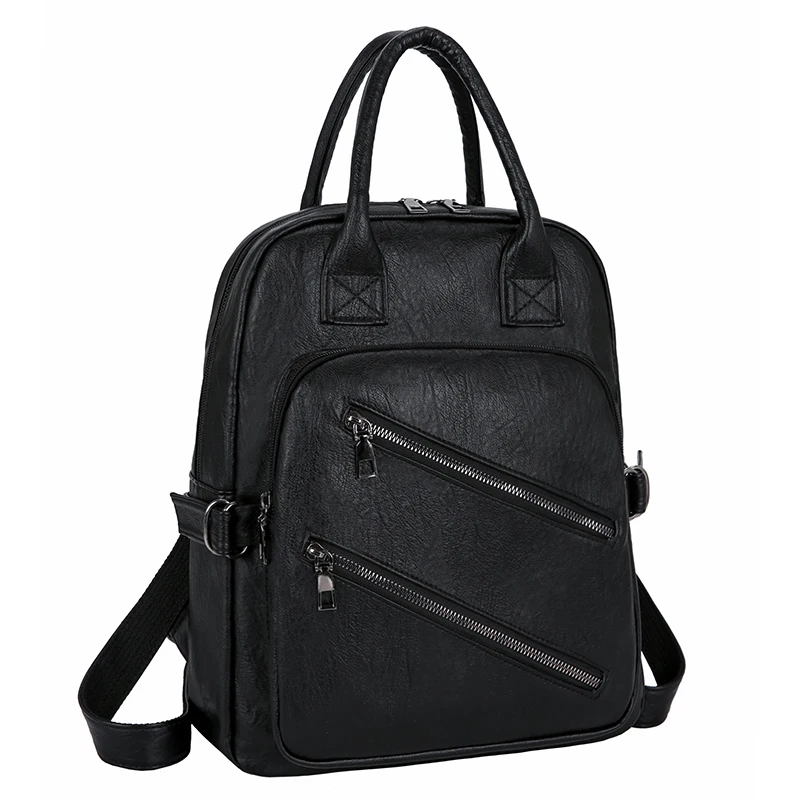 

Factory Wholesale Blank Ladies High Quality Women Leather Backpack, Black or custom