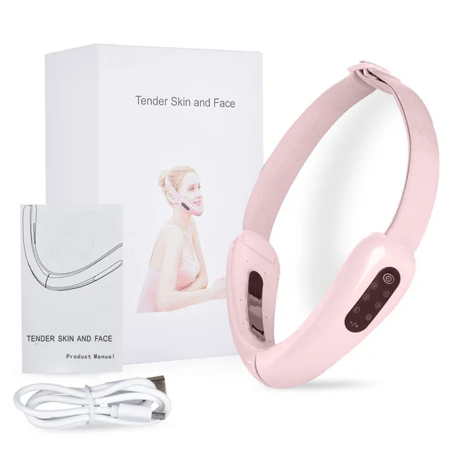 

Microcurrent V Face Massager Red LED Light Therapy EMS Facial Lifting Belt Face Slimming Double Chin Reducer