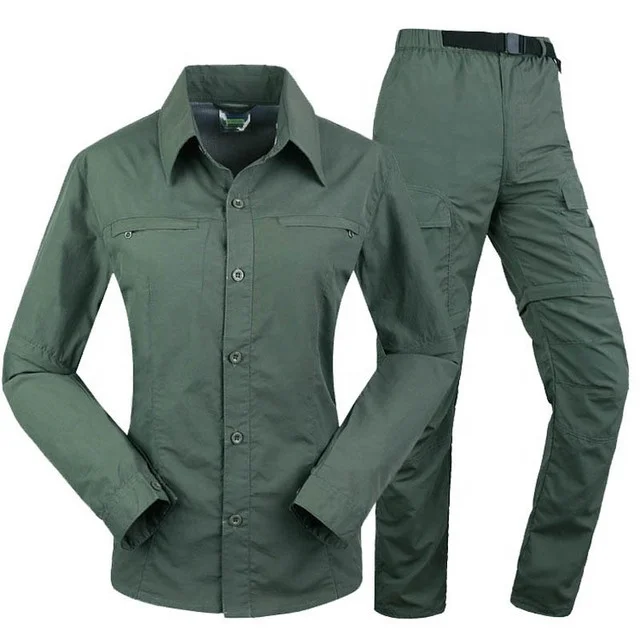

2021 Ladies Outdoor Hiking Shirts And Pants Quick-Drying Clothing Summer Breathable Thin Spring Fishing Hiking Clothing, Multi camo