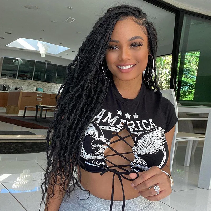 

J3419 - fashion sexy printed strap short sleeve women's t-shirt