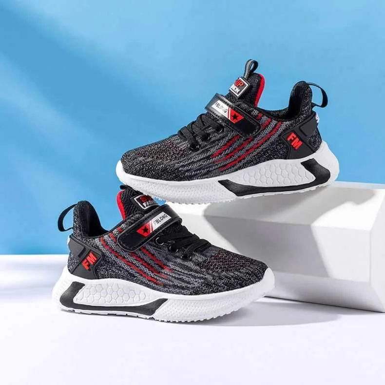 

New Arrival AAA Qualified Fast Shipping Mesh Kids Running Shoes Factory from China, Black-yellow, black-orange