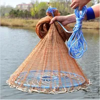 

Fulljion 360 Fly Hand Cast Net Throw Catch drawstring casting fishing net Nylon Monofilament