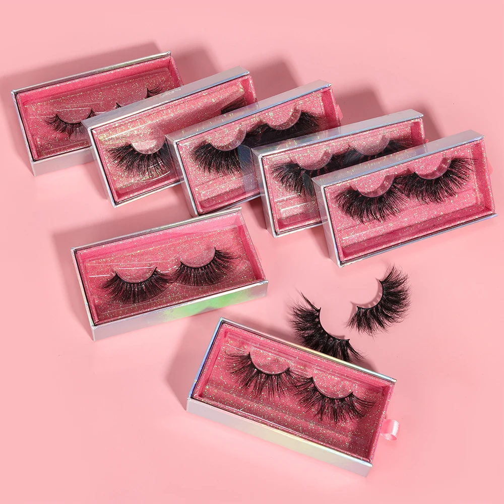 

Wholesale 3D Mink Lashes Strips Custom Packaging Cruelty Free 25mm Lashes Eyelashes, Black