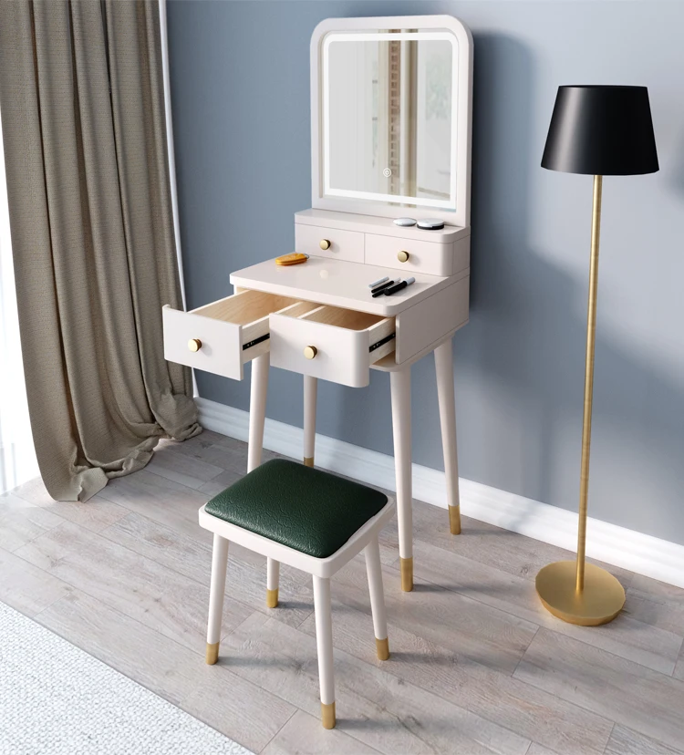 Luxury Modern Dressing Table With Mirror Makeup Vanity Table in Bedroom 1 set Dresser Women With Chair