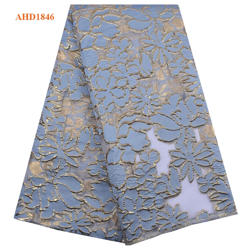 
African Lace Fabrics Latest Gilding Lace Fabric High Quality Gold Embroidery French Tulle Lace Fabric For Wedding Y1846 
