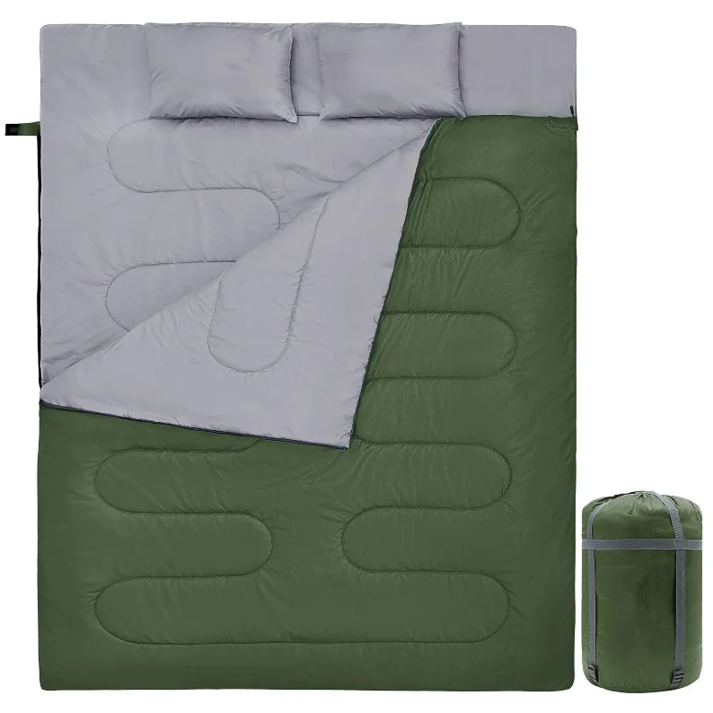 WOQI Ultralight Winter Sleeping Bag Compact Waterproof Double Sleeping Bag for Camping