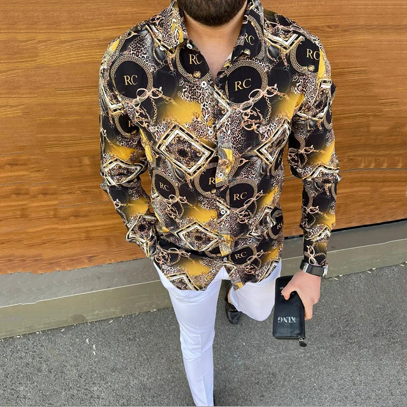 

Men fall fashion Trend Casual Top Slim Fit shirt long sleeve men fall, Picture
