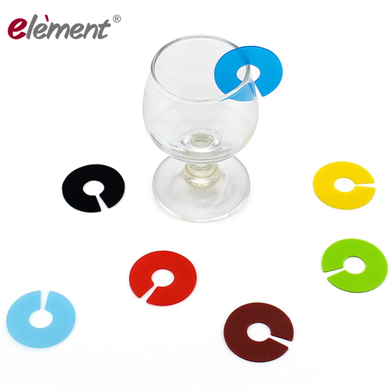 

8pcs Reusable Cute Circular Silicone Wine Bottle Glass Identifiers Identificator Tags Markers Set recognizer For Bar Party