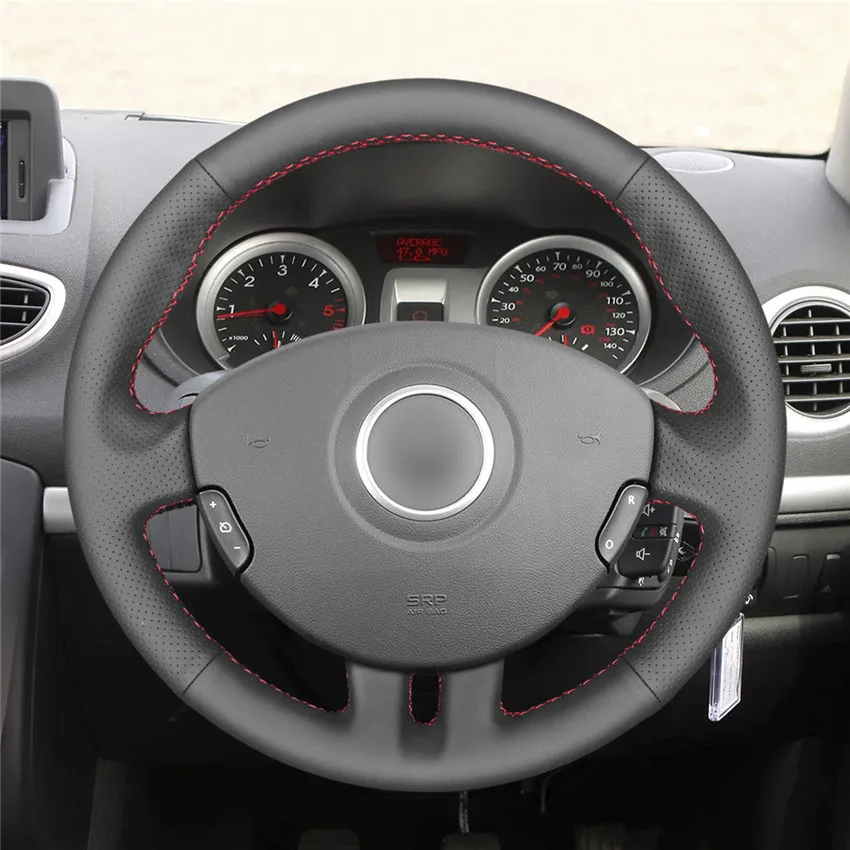 
Hand Stitching Artificial Leather Steering Wheel Cover for Renault Clio 3 Sport 197 2005 2006 2007 2008 2009 2010 2011 2012 2013 