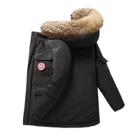 

High quality canada style big fur hood fashion custom outdoor wholesale warm winter mens goose down jacket