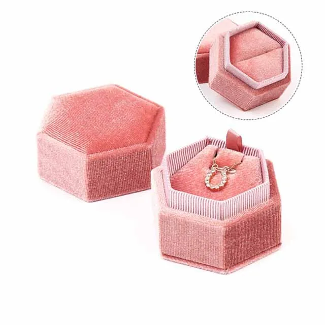 

Luxury Vintage Hexagon Ring Necklace Box with Custom Logo