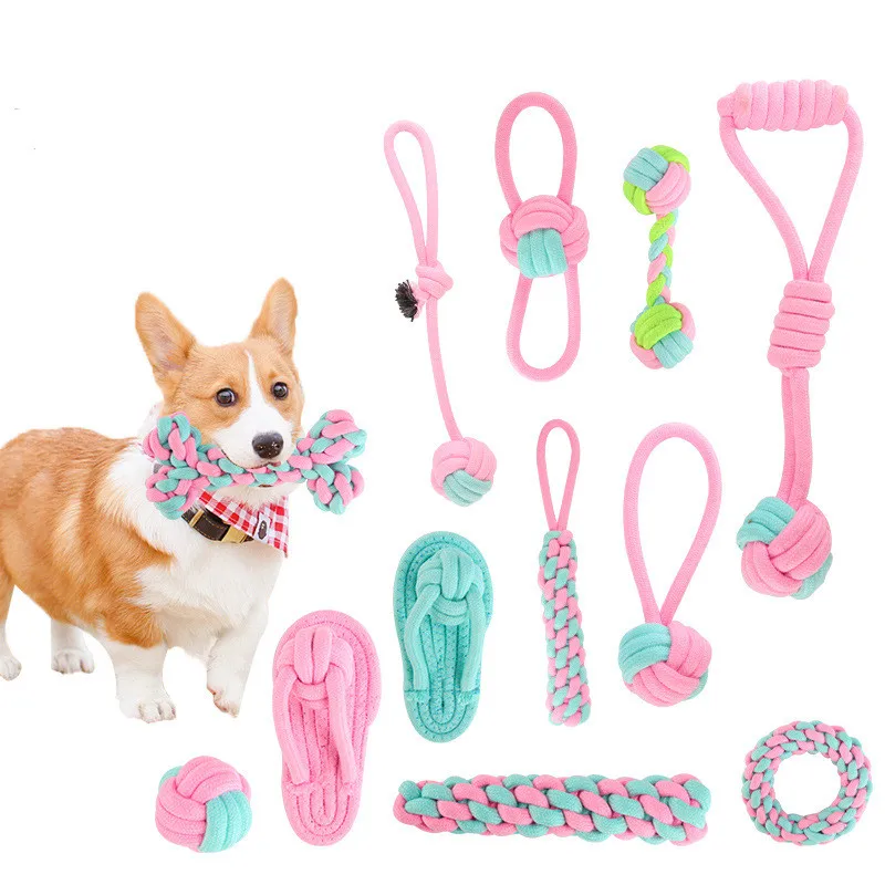 

Wholesale Custom 12 Pack Pet Dog Cotton Rope Chew Toys Ball Set For Small & Medium Dogs