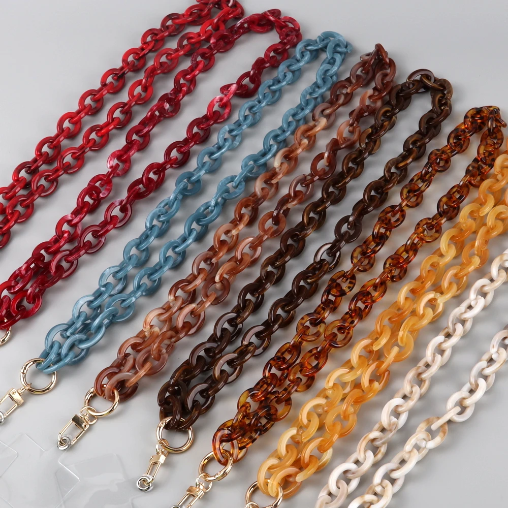 

Hot New Summer Mobile Phone Anti-loss Chain Acrylic 80cm Long Neck Phone Chain Amber Custom Temperament Retro Leopard Women FS