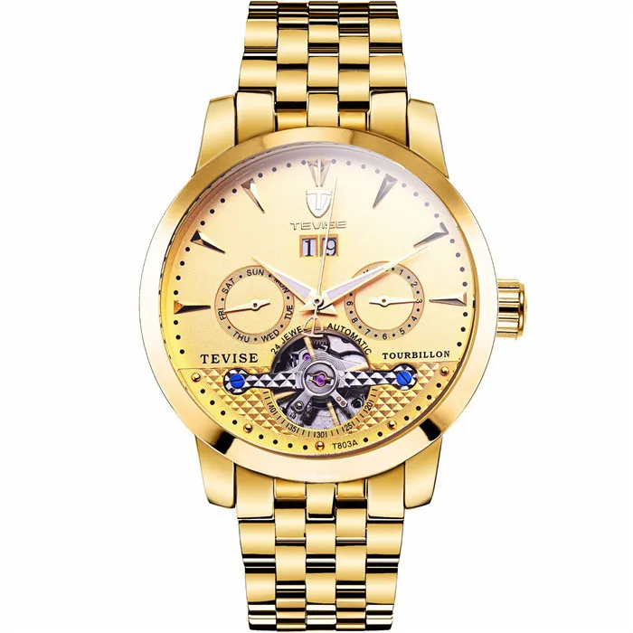 

Luxury creative Analog 3 dial Chronograph Wristwatch Mechanical Watch movement Tourbillion Men watches