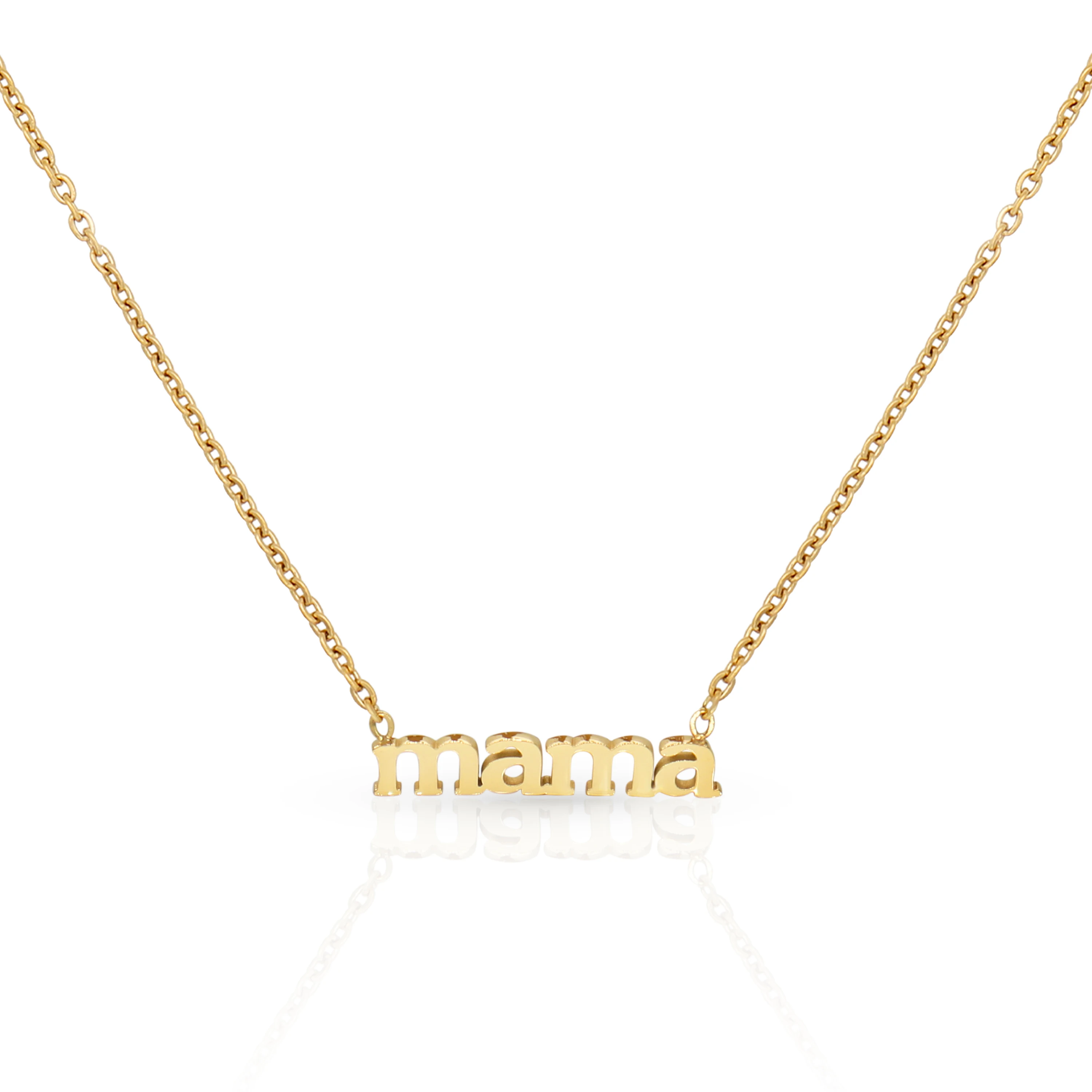 

Chris April in Stock design 316L stainless steel simple PVD gold plated personalized MAMA alphabet pendant necklace