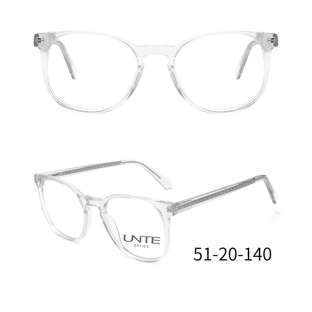 

Latest Italy design eyewear wholesale men women round transparent acetate glasses frames