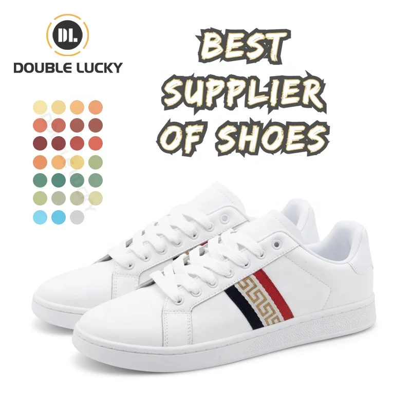 

DOUBLE LUCKY Zapatos-De-Mujer- White Sneakers Women Luxury Leather Couple Casual Shoe Woman Fashion, As the picture or customizable