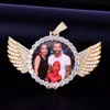 Wholesale Brass copper Rose Gold swing round Photo Locket Frame Memory Necklace Pendant for Women diy pendant