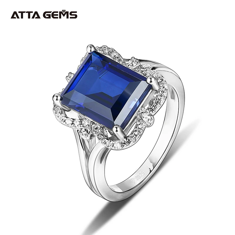 

Blue Sapphire Ring For Man Real 100% 925 Sterling Silver Engagement Women Wedding Blue Sapphire Rings Party Gifts Fine Jewelry