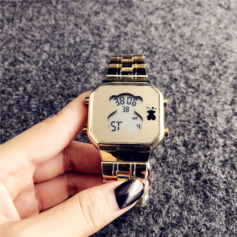 

clock kids home wristwatch oem square led watches geneva stainless steel band watch women watch digital wristwatches for men