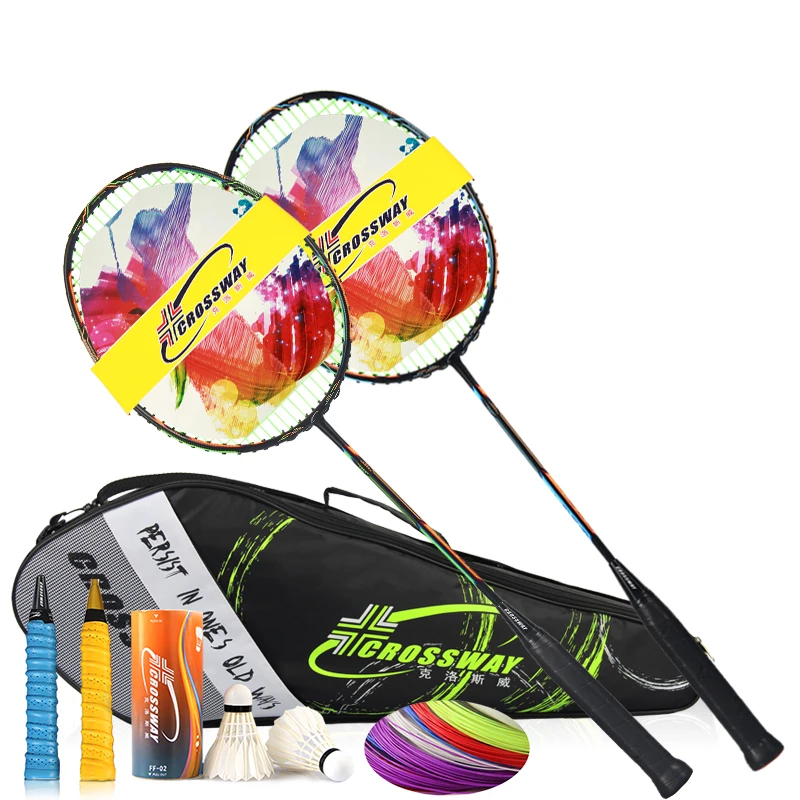 

Hot sale flexible full carton fiber racket badminton professional carbon graphite top badminton rackets, Customized color