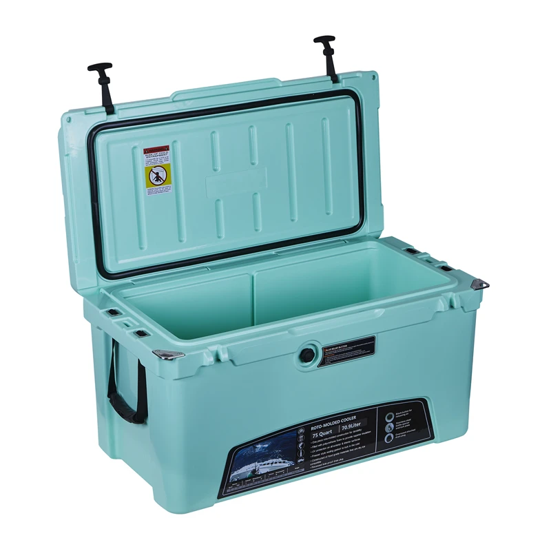 kuer 75qt roto molded plastic ice chest cooler box, cooling box
