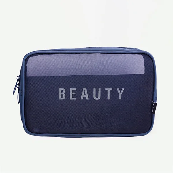 

Wash bag logo print fashion clear cosmetic pouch custom printed makeup bag