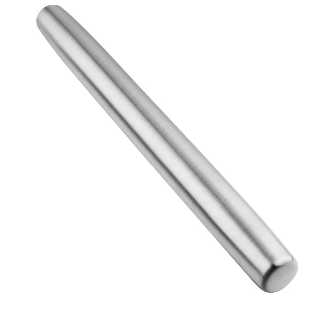 
Rolling Pin for Baking   16 Inch Smooth Stainless Steel French Roller Pin with Tapered Design for Fondant, Pie Crust, Cookie  (62238230626)