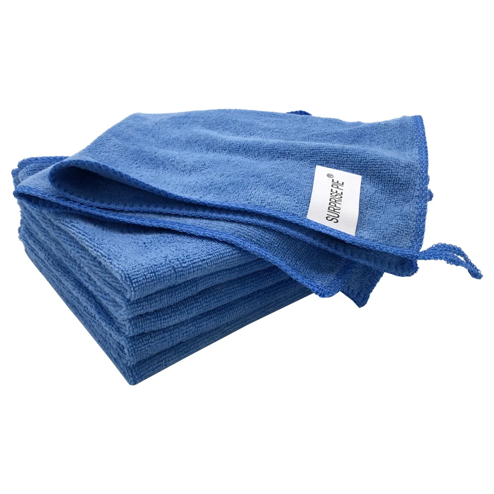 

Customizable Designed Water Absorbent Reusable 6 Pieces 4 Color Microfiber Towel Cleaning Cloth, Blue green orange white