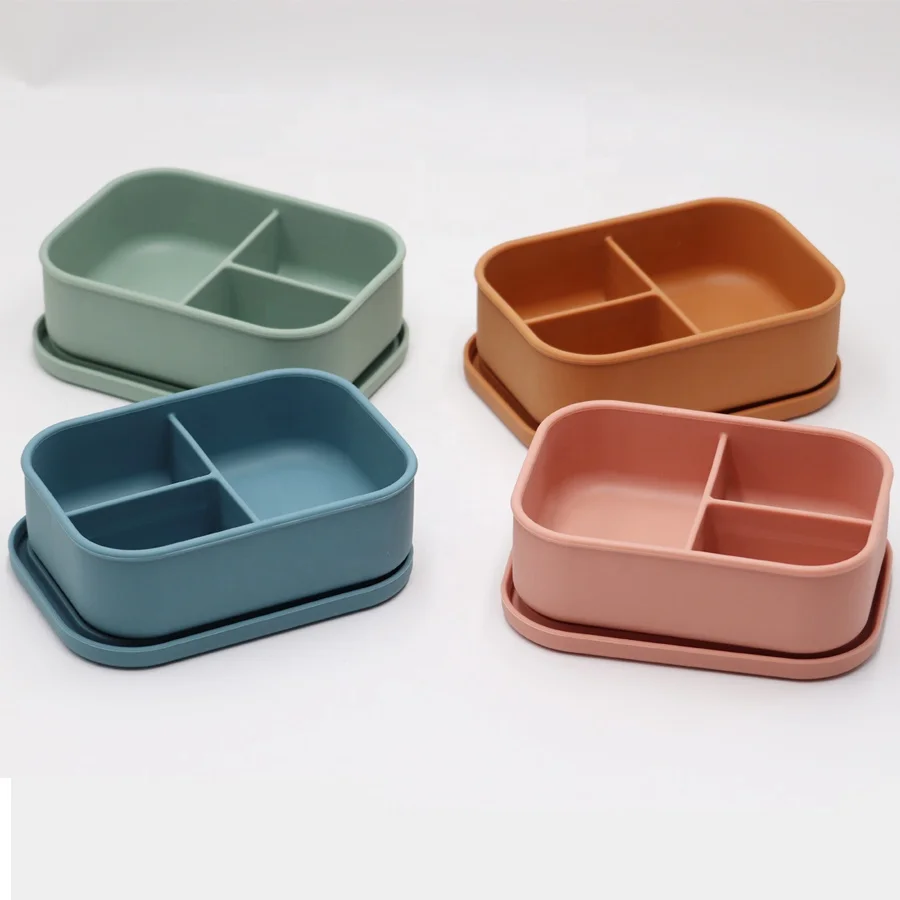 

Food grade food storage container leakproof salad silicone lunch bento box Safe for Microwave Dishwasher Freezer for kids adult, Customized color