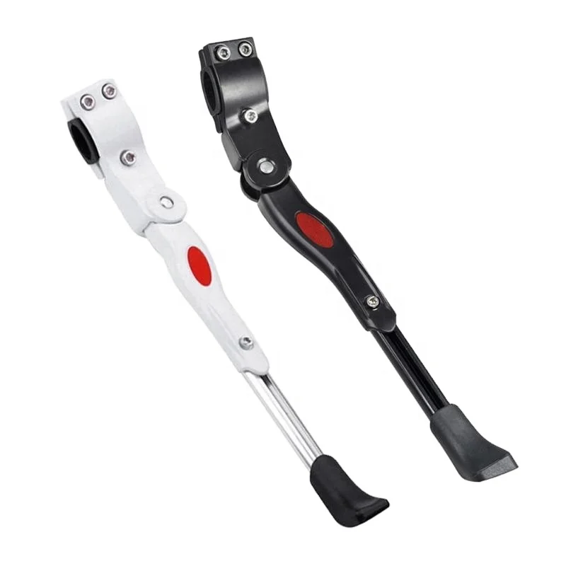 

Aluminum Alloy Rear Adjustable Kick Stand Mountain Bike Cycling Parts Bike Side Kick Stand Bicycle Kickstand Bicycle Accessories, Black/white