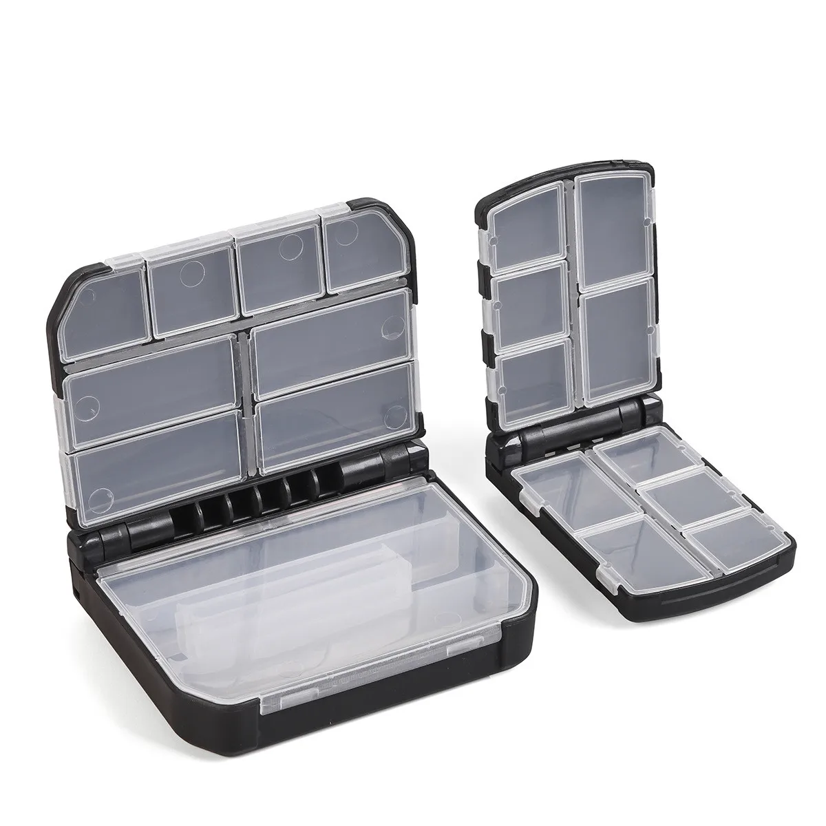 

New Promotion Grids Compartments Fish Lure Line Hook Tackle Box Fishing Lure Box, Black