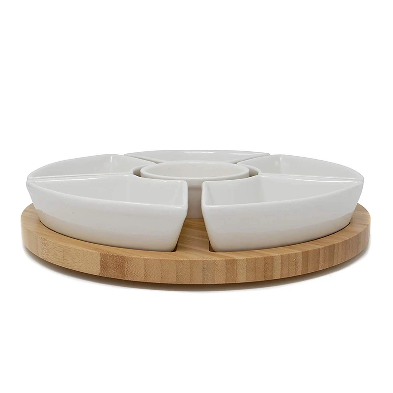 Rotating Lazy Susan,Bamboo Chips And Dip Serving Platter - Buy Lazy ...