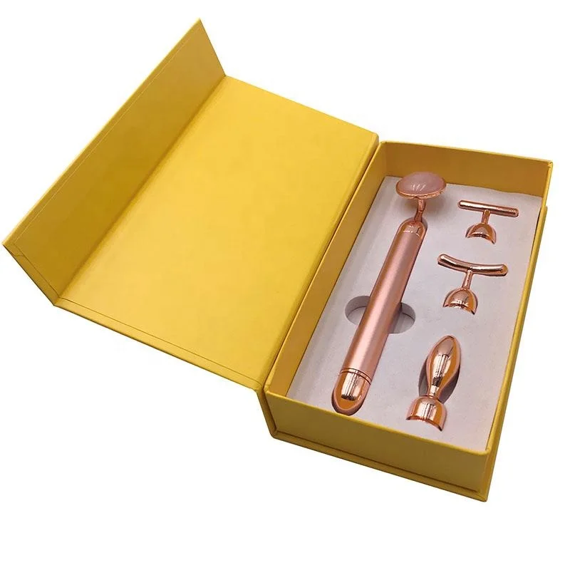 

2021 New Arrival 4 in 1 Natural 100% Jade Stone Skin Care Beauty Equipment Eye Wrinkle Removal Electric Face Jade Roller, Rose gold,gold,black