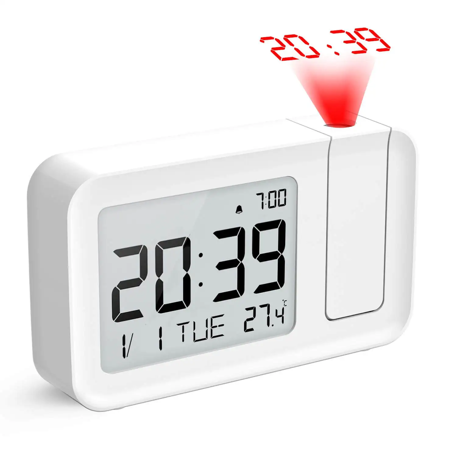 
Electronic LCD Projector Alarm Clock Time Temperature Digital Display Desk Table Bedside Clocks  (60758049722)