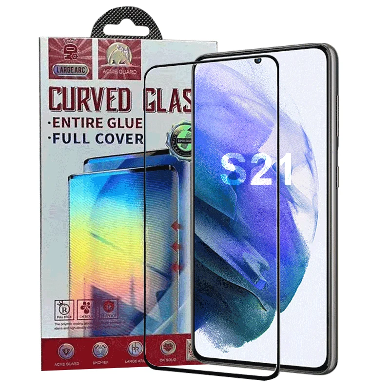 

9H 3D 5D Curved Tempered Glass Sheet For Samsung Galaxy s20 S21 S30 Screen Protector Film Fingerprint unlocking S20 plus, Transparent