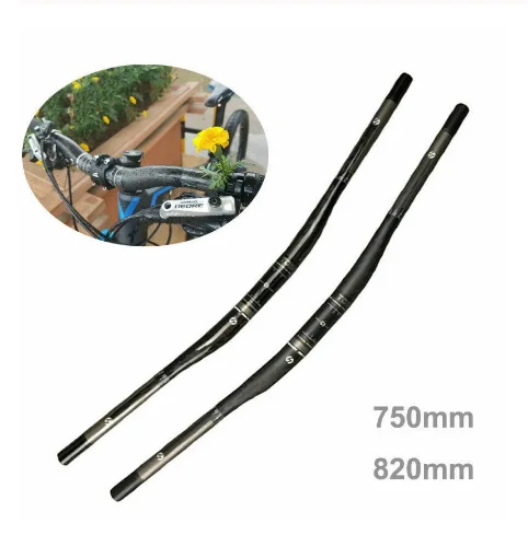 

31.8mm Carbon Fiber Handlebar MTB Bicycle Riser Handlebar Mountain Bike Handle Bar 750/820mm Horizontal Bar