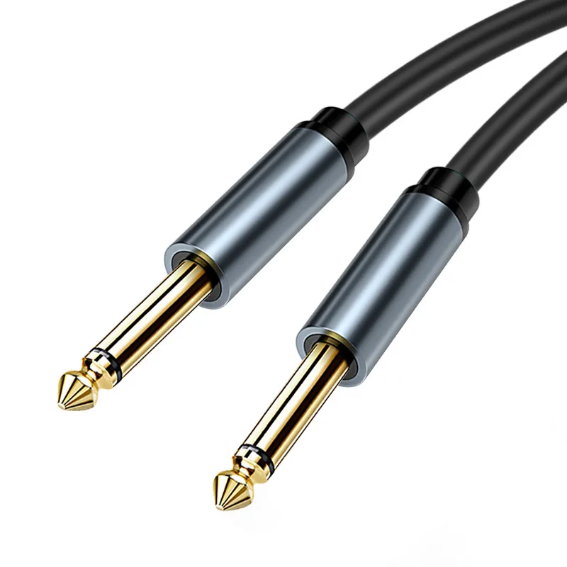 

cable wholesale 6.5 metal male to male microphone cable mixer audio cable for Guitar, Black