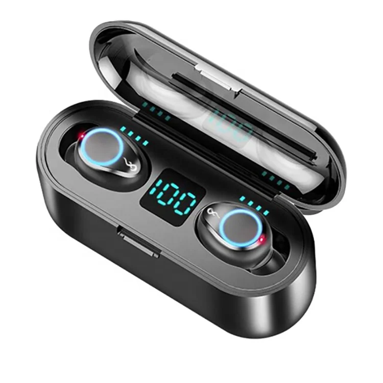 

F9 Tws Earbuds Sports Headset Wireless Earphone Headphone Original Running Mobile Phone Black Waterproof