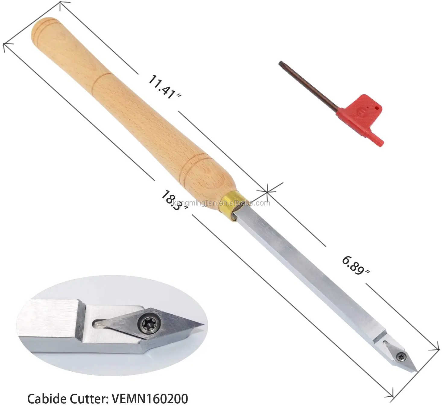 Carbide Tipped Wood Turning Tools Lathe Set Rougher Detailer Finisher Swan Neck Hollower With