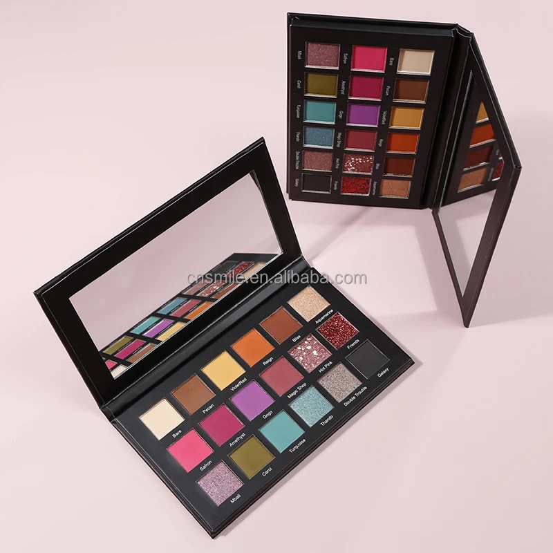 

New Cardboard Make Up Eye Shadow Cosmetics 18 Colors Custom Private Label Black Eye Shadow Palette